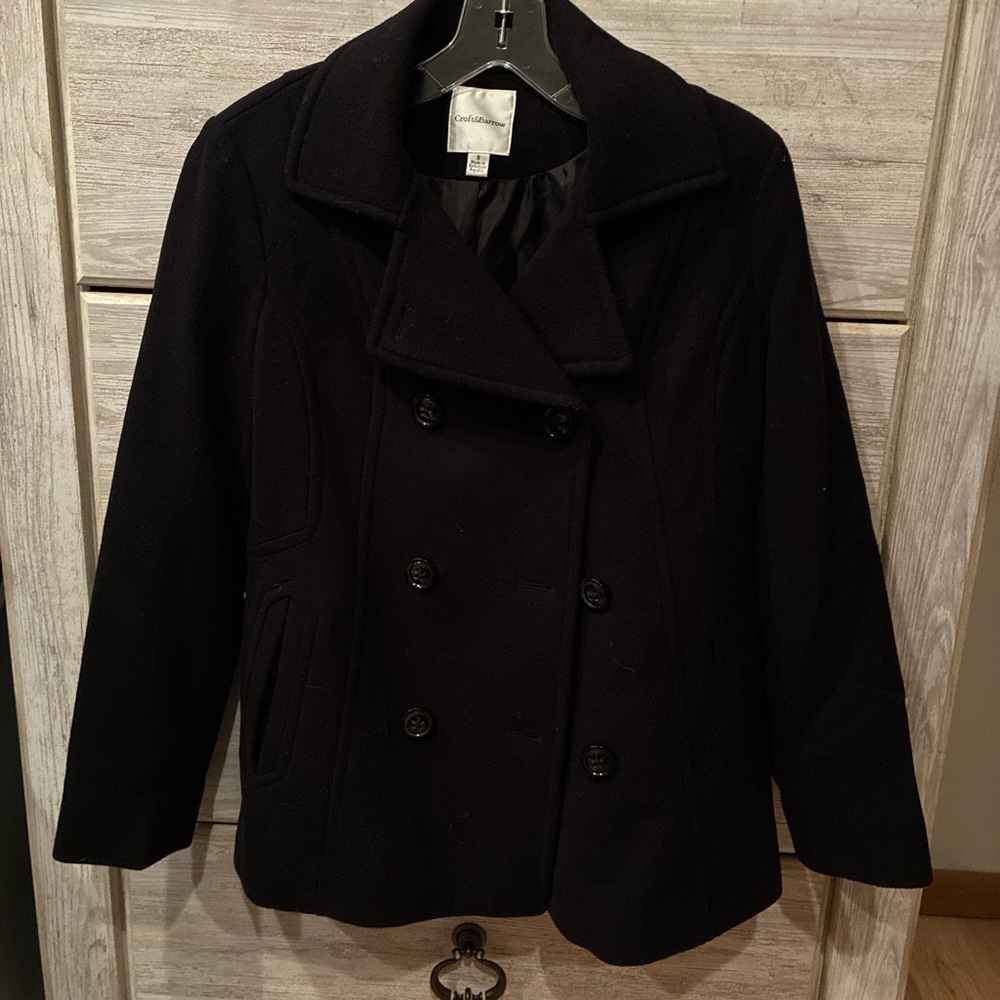 Women's Black Peacoat